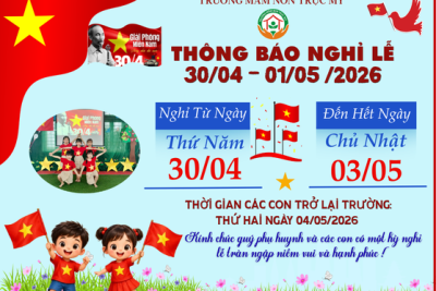 THÔNG BÁO NGHỈ LỄ 30/04- 01/05/2026