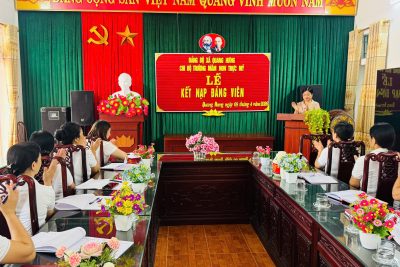 TRƯỜNG MẦM NON TRỰC MỸ TỔ CHỨC LỄ KẾT NẠP ĐẢNG VIÊN MỚI