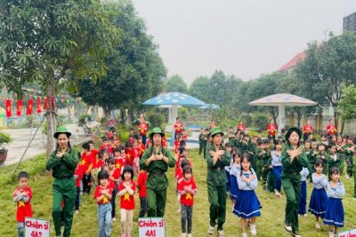 HOẠT ĐỘNG TRẢI NGHIỆM CHÀO MỪNG NGÀY THÀNH LẬP QUÂN ĐỘI NHÂN DÂN VIỆT NAM 22/12 LỚP 4TA1-TRƯỜNG MẦM NON TRỰC MỸ