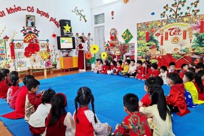 Lớp 5 Tuổi A1 Trường Mầm non Trực Mỹ tưng bừng các hoạt động trải nghiệm “Bé vui đón Tết 2026”