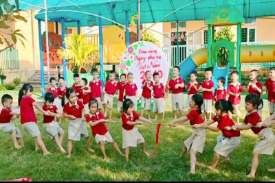 CÔ VÀ TRÒ LỚP 5 TUỐI A1 TRƯỜNG MẦM NON TRỰC MỸ TỔ CHỨC CÁC HOẠT ĐỘNG TRẢI NGHIỆM CHÀO MỪNG  NGÀY PHỤ NỮ VIỆT NAM 20/10