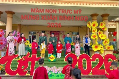 TRƯỜNG MẦM NON TRỰC MỸ TỔ CHỨC CÁC HOẠT ĐỘNG  TRẢI NGHIỆM “BÉ VUI ĐÓN TẾT” NĂM BÍNH NGỌ 2026
