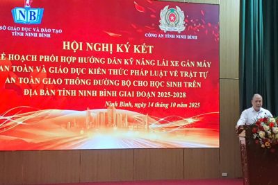 Hội nghị kí kết kế hoạch phối hợp công tác giáo dục kiến thức pháp luật về an toàn giao thông đường bộ giữa ngành Giáo dục và Công an tỉnh Ninh Bình – lời cam kết và quyết tâm hành động của hai ngành