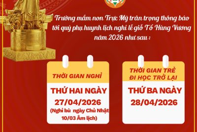 Thông báo lịch nghỉ Lễ Giỗ Tổ Hùng Vương