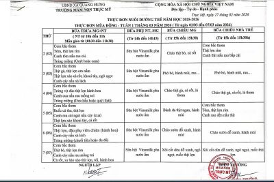 Thực đơn tháng 03-2026